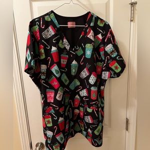 Christmas Scrub Top